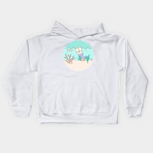 Little Mermaid in the Water Kids Hoodie